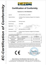 CE certificate from UBY Industrial Co., Ltd.
