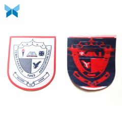 Bordure Red Border Woven Badge Accessory for Garments MOQ 1000PCS Supply Large Size Customized HS Code 5807100020 Type Self - Image 3