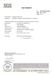 SGS REPORTS certificate from Foshan Nanhai Highfly Hardware & Plastic Products Co., Ltd.