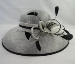 Wide Brim Sinamay Hats White with Black Color for Party and Wedding Kentucky Derby Hats Banquet Mother Hats - Guangzhou Ruituo Co., Ltd.