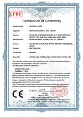 CE certificate for mini tractors certificate from HENSEN POWER TECHNOLOGY CO., LIMITED