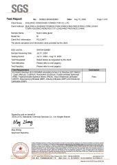 RoHS certificate from Zhejiang Hongxiang Connector Co., Ltd.