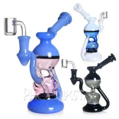 Phoenixstar 7 Inches Glass Recycler Hookah Glass Smoking Water Pipe Oil DAB Rig with 14mm Quartz Banger - HF GLASS PRODUCTS CO., LIMITED