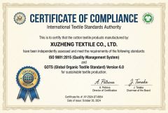 International certification certificate of Shandong Xuzheng Textile Co., Ltd – certificate photo, supplier certificates section