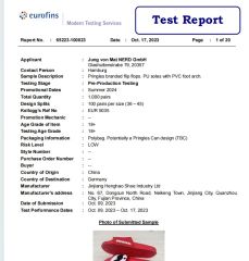 reprot from our customer certificate from Jinjiang Henghao Shoe Industry Ltd.