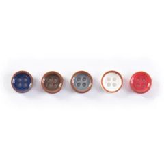 Button 4 Hole Round Resin Button Brown Frame Fashion Button - Image 3