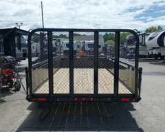 2024 PJ Trailers 7×14 7K Powder Coated Open Utility w/Rear Ramp Gate, Solid Metal Side Walls - Image 3