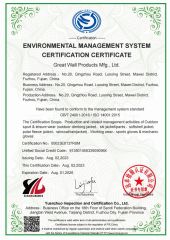 Certificates certificate from Great Wall Products Mfg., Ltd.