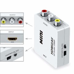 Mini HDMI To AV Converter Output Port Hdmi Power Supply Usb 5v Output Refresh Rate 60hz Device Size 61 X 55 X 20mm Hdcp Compatibility - Image 2