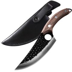 11 Inch Chef Butcher Meat Cleaver Wood Handle Knives with Leather Sheath - Image 5