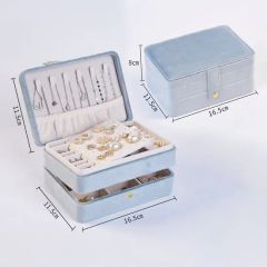 in Stock Women Girls Jewellery Storage Box Organizer Travel Portable Velvet Jewelry Case for Ring Pendant Earring Necklace Bracelet - Shantou Kaicheng Craft Co., Ltd.