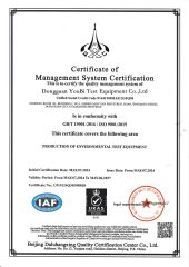 ISO9001 certificate from UBY Industrial Co., Ltd.