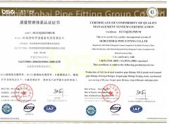 ISO 9001-2008 Certificate of quality certificate from Tianjin Henghua Pipeline Technology Co., Ltd.