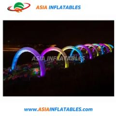 Party Decorative Lighting Round Inflatable Rainbow Arch with Air Blower - Image 2
