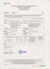 saso certificate certificate from Yangzhou Welcome Chemical Co., Ltd.