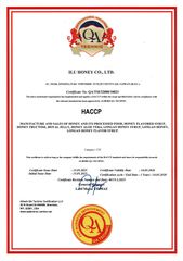 HACCP certificate from ILU HONEY CO.,LTD