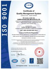 ISO 9001 certificate from XIAMEN SHUNSTONE HOMEWARE CO., LTD.