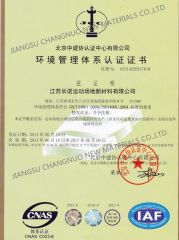 ISO14001 (June 10,2014) certificate from JiangSu ChangNuo New Materials Co., Ltd.