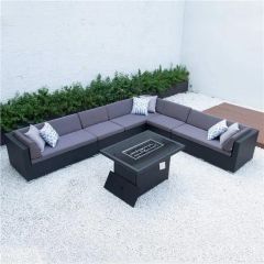 Aluminum Frame Outdoor Patio Sofa Sets Rattan Garden Lounge Sofas - Image 2