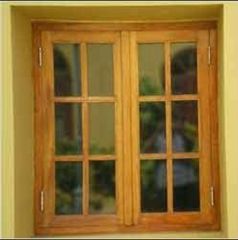 Brown Standard Teak Wood Windows Frame Color Brown Design Standard Size/Dimension - Image 1