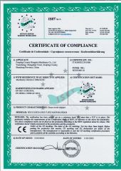 Certificate of Compliance certificate from Shandong Hongxin Machinery Co., Ltd.
