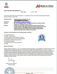 BV Audited supplier verification certificate from Ningbo Creative Automatic Co., Ltd.