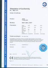CE of Floor Jack certificate of Yongkang Rider Industry and Trade Co., Ltd. – certificate photo, supplier certificates section