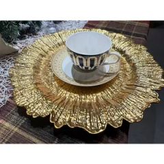 PP Gold Electroplating Charger Plate RX-672 33*2.2 Disposable 320g MOQ300 15D - Image 5