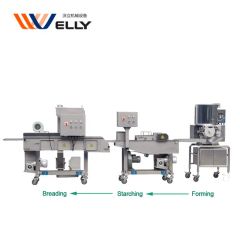 Popular Pumpkin Pies Starching Machine Prawn Cutlet Flour Breadcrumb Machine Meat Cutlet Maker Line - Image 1