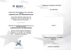EUROPEAN UNION INTELLECTUAL PROPERTY OFFICE CERTIFICATE OF REGISTRATION certificate from Taizhou Hjumbo Machinery Co. Ltd.
