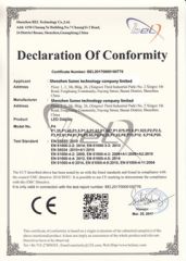 CE of Led display screens certificate from Shenzhen Sunex Technology Co., Limited