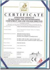 CE Certificate certificate of Taizhou Yeshi Embroidery Machine Manufacture Co., Ltd – certificate photo, supplier certificates section