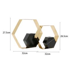 Luxury Gold Metal-Crafts Black Marble Vase Border for Desktop Home Decoration - Image 5