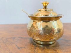 BRASS EMBOSSING GHEE POT Material Brass Interior Coating Tin Design Style Hammered Durability Durable And Long-lasting Appearance Elegant Hammered Brass - Image 4