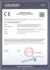 CE certificate from ZCL Electric Motor Technology Co., Ltd.