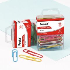 Foska Office Stationery Vinyl Coated Colorful Plastic Paper Clips - Image 5