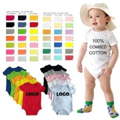 Custom Organic Cotton Newborn Baby Rompers - Image 1