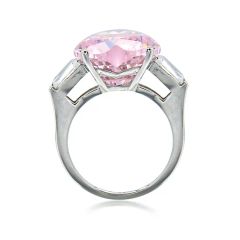 Fashion Silver Rings Pink Color Zircon Moganite Stones Heart Shape Elegant Wedding Ring for Women - Image 3