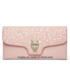 Ladies Evening Clutch Pink Shiny Wallet Lady Wallet Purse Name Purse Season All Style Trend Material PU Payment T/T OEM - Guangzhou Zexin Leather Co., Ltd.