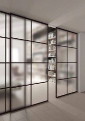 Aluminium Frame Glass Partition Design Plain Thickness 6 mm Finishing Matty Insulation Thermal System Thickness 45mm Partition Style Grid - Image 4