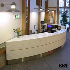 Modern Design Custom Made Solid Surface Commercial Reception Office Table - Image 6