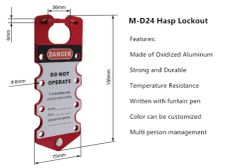 Heavy-Duty Lockout Tagout Hasp with Multiple Padlock Slots Trademark QVAND Model NO. M-D24 Lock Hole Size 8mm Color - Image 5