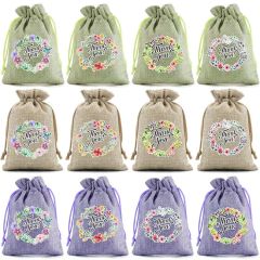 Custom Burlap Thank You Favor Bag for Wedding Handmade Eco-Friendly Little Jute Gift Bags with Drawstring for Party Baby Shower - Yiwu Youjing Import and Export Co., Ltd