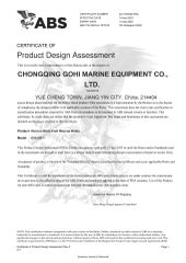 ABS Approval certificate from Chongqing Gohi Marine Equipment Co., Ltd.
