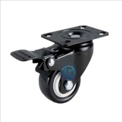 1 5 Inch 2 Inch Black PU Wheel Light Duty Casters Swivel Screw Locking Chair for Furniture Wheel - Jinan Hongsheng Industry Development Co., Ltd