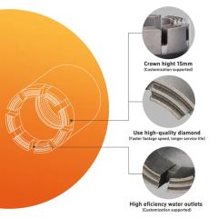 NQ3 Diamond Core Drill Bit 15mm 15D H3H5H7H9H11H13 1Y Length 15 HRC -10°-50° Model NO. NQ3 Material Diamond Trademark EZdrill - Image 6