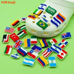 2024 Wholesale New Arrival Flag Custom PVC Shoe Decorations Thick 3mm Gender All Material PVC Origin Fujian Model NO. - Image 1