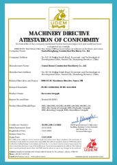 Certificates certificate from Yantai Donghong Construction Machinery Co., Ltd.