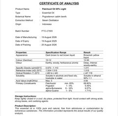 COA certificate of Ekspor Pata Nimpada PT – certificate photo, supplier certificates section