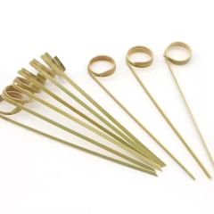 Fancy Small Knotted Bamboo Stick Cocktail Looped Skewers - Image 3